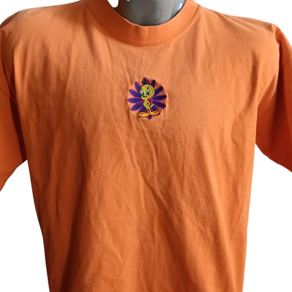 T-shirt Large Single Stitch Vintage 1997 Tweety Bird Looney Tunes Embroidered - Picture 1 of 7